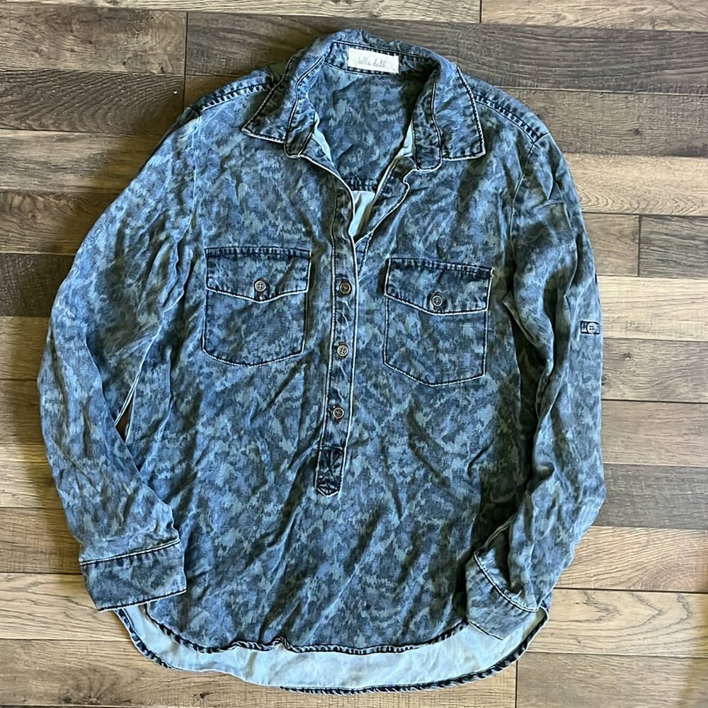 Bella Dahl Multicolor Leopard Button Down S